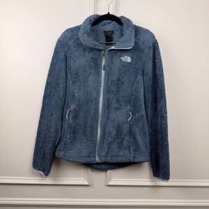 The North Face Osito Fleece Jacket Womens Small Blue Full Zip High Pile Soft